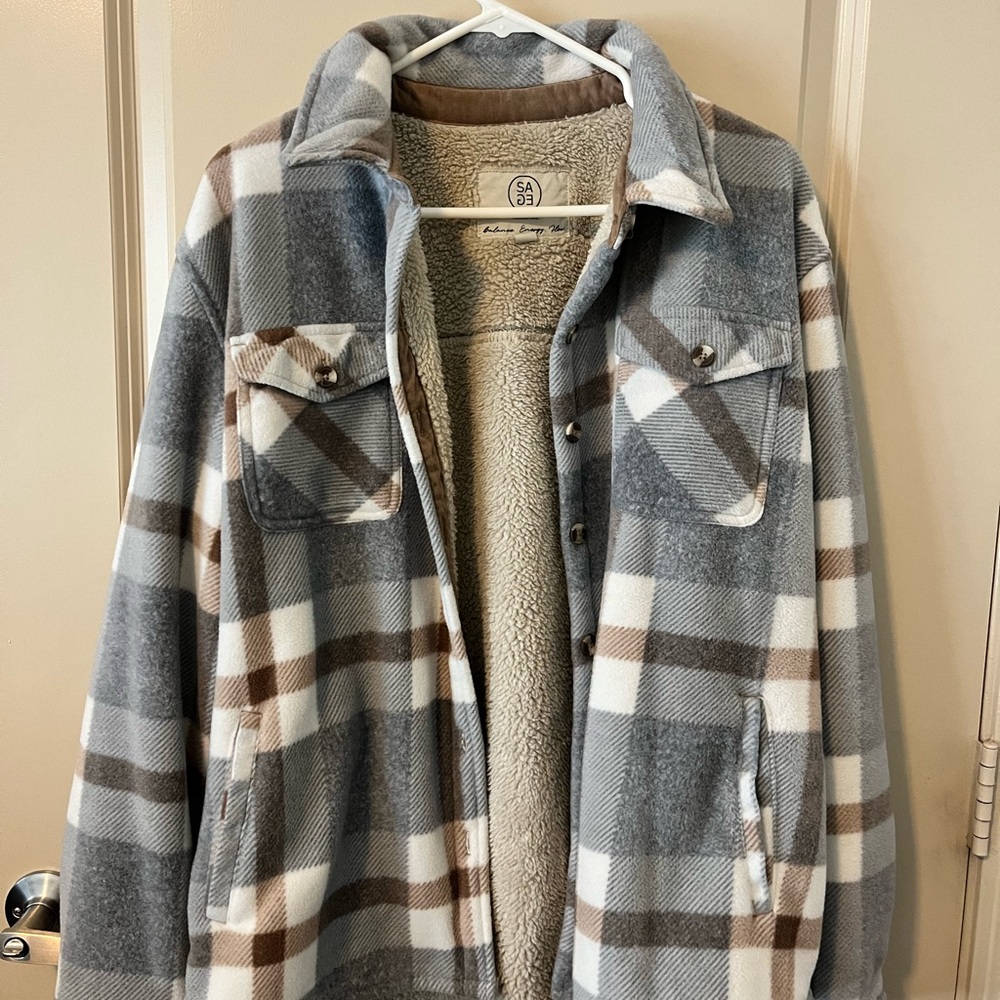 Plaid Sherpa-Lined Flannel Jacket